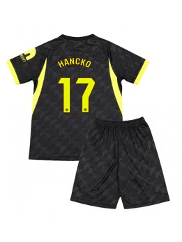 Otroški Nogometna dresi replika Atletico Madrid David Hancko #17 Gostujoči 2026-27 Kratek rokav (+ hlače)